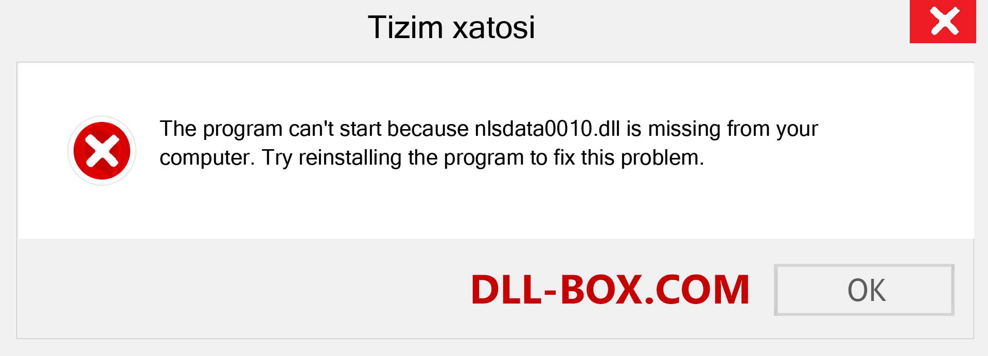 nlsdata0010.dll fayli yo'qolganmi?. Windows 7, 8, 10 uchun yuklab olish - Windowsda nlsdata0010 dll etishmayotgan xatoni tuzating, rasmlar, rasmlar